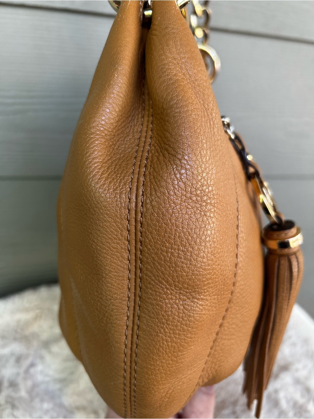 Michael Kors Leather Shoulder Hobo with Tassel - Picture 6 of 13